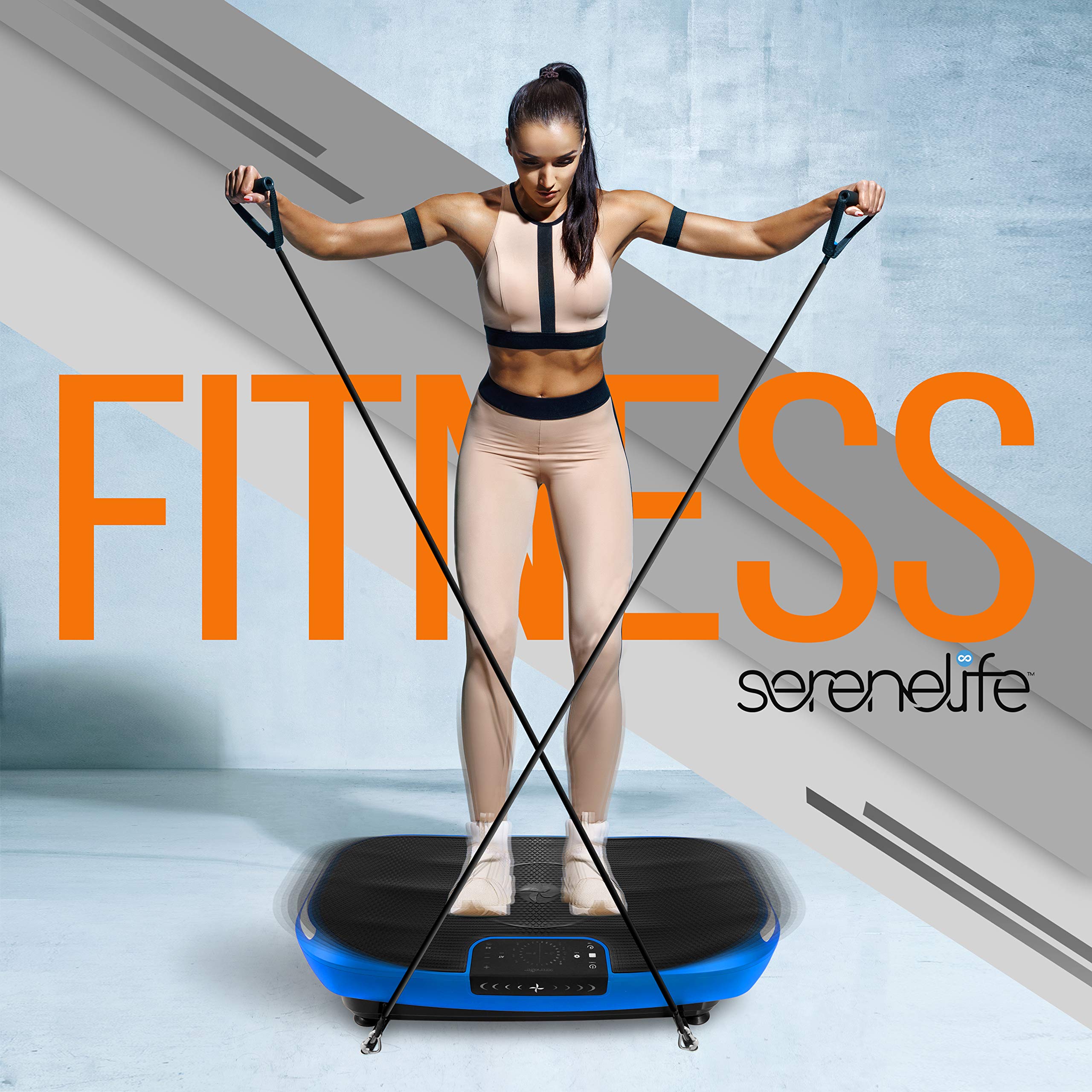 SereneLifoHome Standing 4D Vibration Plate Exercise Machine-Vibrating Platform Exercise Passive Workout Trainer-Whole Body 3 Motor 4D Motion Technology-Weight Loss & Shaping Resistance Band - SLVBX4.5