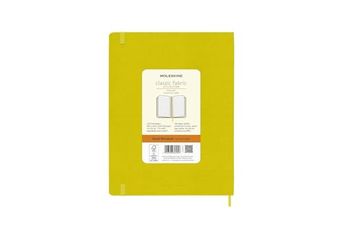 Moleskine Classic Notebook, Hard Cover, XL (7.5" x 9.5") Ruled/Lined, Hay Yellow (Silk), 192 Pages