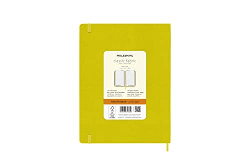 Moleskine Classic Notebook, Hard Cover, XL (7.5" x 9.5") Ruled/Lined, Hay Yellow (Silk), 192 Pages