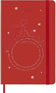 moleskine limited edition le petit prince 12 month 2023 weekly planner, hard cover, large (5" x 8.25"), rose