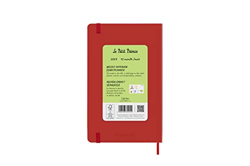 Moleskine Limited Edition Le Petit Prince 12 Month 2023 Weekly Planner, Hard Cover, Large (5" x 8.25"), Rose