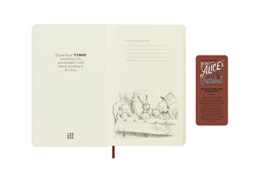 Moleskine Limited Edition Alice In Wonderland 12 Month 2023 Weekly Planner, Hard Cover, Large (5" x 8.25"), Alice