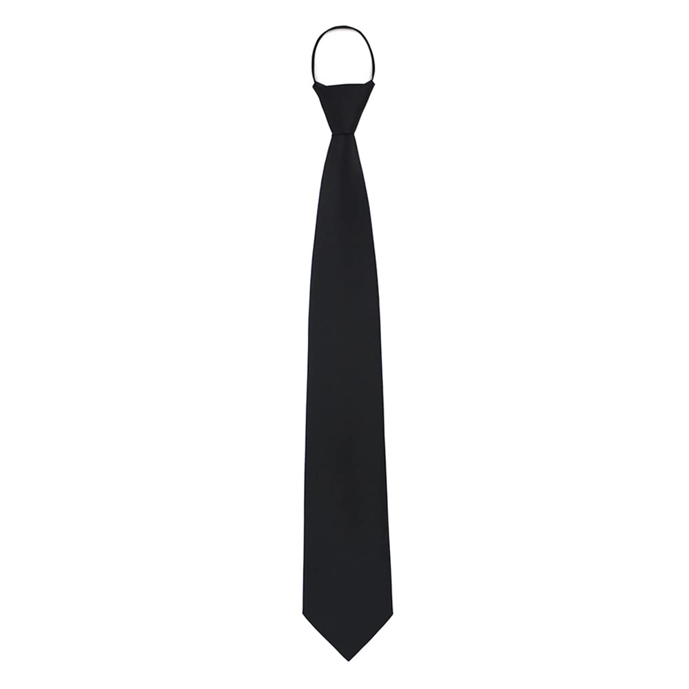 NEOVAT Men's Woman Tie black Auto Automatic necktie Great for Wedding,Groom,Groomsmen,Missions,Dances,Gifts,formal events., Black, M:47cm/18.5in~48cm/18.8in