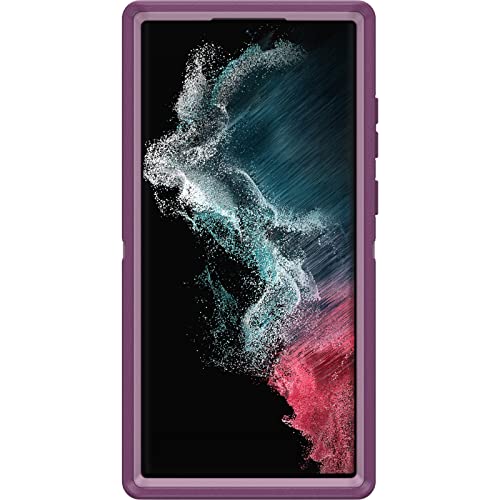 OtterBox Galaxy S22 Ultra Defender Series Case - HAPPY PURPLE, rugged & durable, with port protection, includes holster clip kickstand