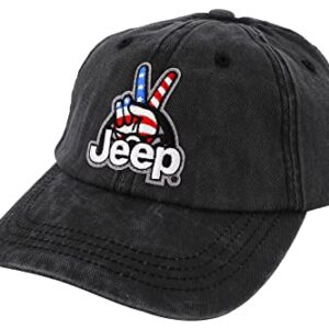 Jeep Wave USA Chino Twill Patch Garment Washed Hat Black