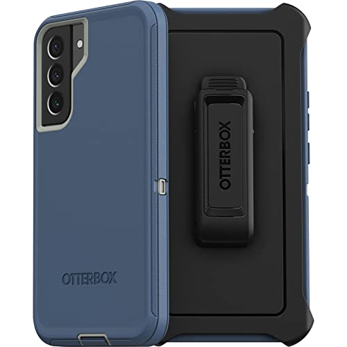 OtterBox Galaxy S22+ Defender Series Case - FORT BLUE, Rugged & Durable, with Port Protection, Includes Holster Clip Kickstand