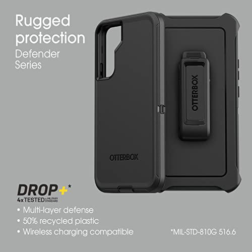 OtterBox Galaxy S22+ Defender Series Case - FORT BLUE, Rugged & Durable, with Port Protection, Includes Holster Clip Kickstand