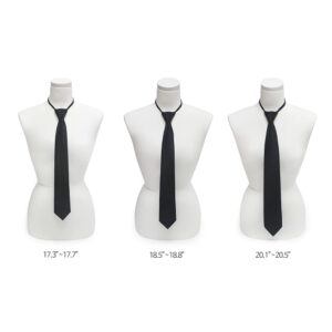 NEOVAT Men's Woman Tie black Auto Automatic necktie Great for Wedding,Groom,Groomsmen,Missions,Dances,Gifts,formal events., Black, M:47cm/18.5in~48cm/18.8in