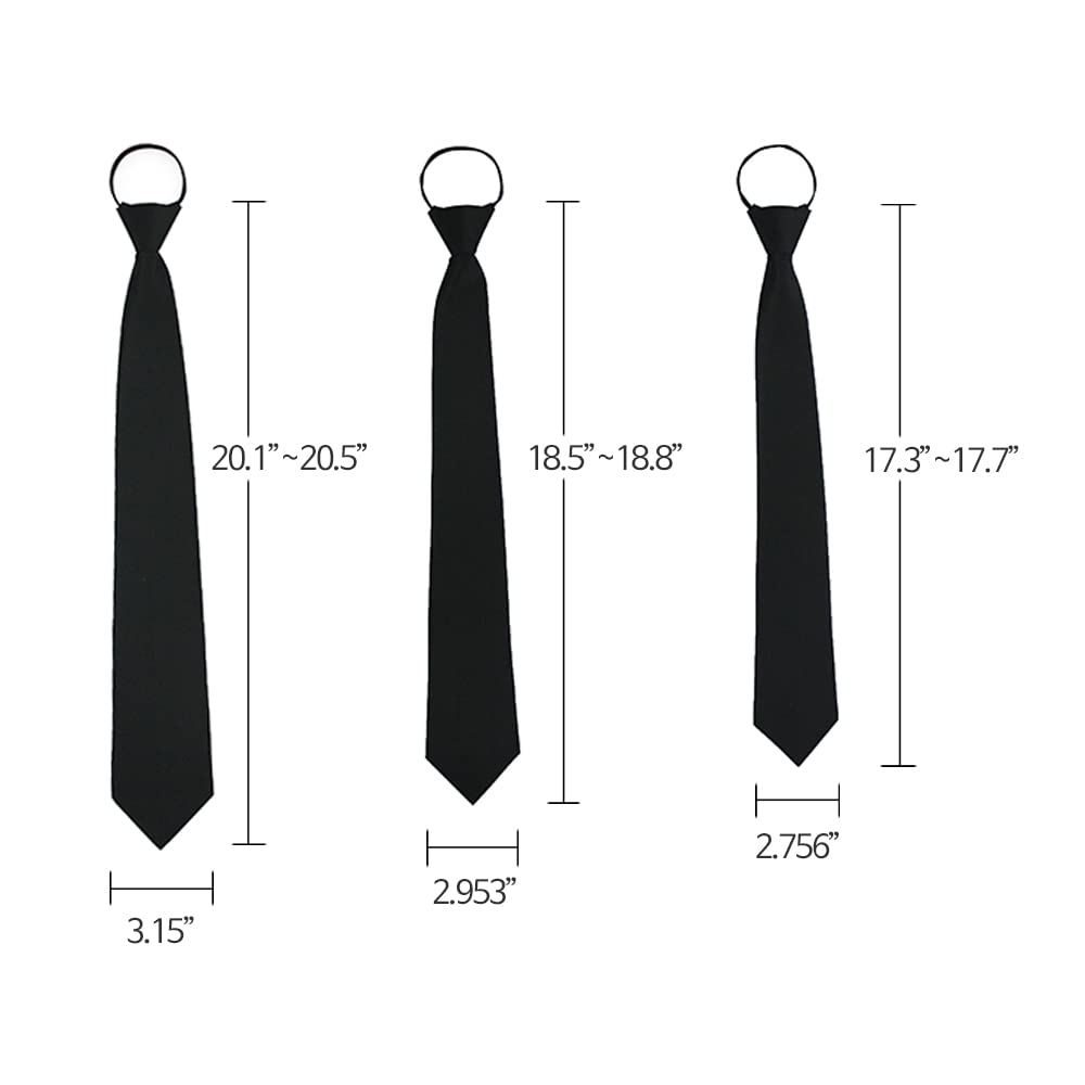 NEOVAT Men's Woman Tie black Auto Automatic necktie Great for Wedding,Groom,Groomsmen,Missions,Dances,Gifts,formal events., Black, M:47cm/18.5in~48cm/18.8in