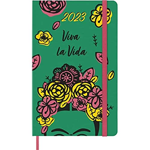 Moleskine Limited Edition Frida Kahlo 12 Month 2023 Daily Planner, Hard Cover, Large (5" x 8.25"), Green