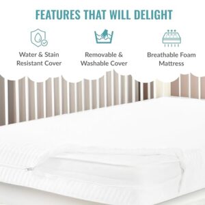 Dream On Me Baby Swan 5” Foam Crib & Toddler Bed Mattress in White I Mattress in Box I Greenguard Gold Certified I JPMA Certified