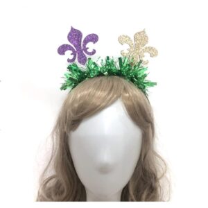 VCOOOL Mardi Gras Headbands Carnival Headband Costume Green Purple Top Hat Headband Clown Hat Headband for Women and Children, Large