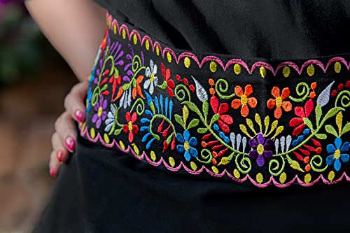 Cuitáxi Traditional Embroidered Mexican belt for women adjustable - Cinturones de mujer bordados hecho en mexico - mexican belt sash - women's belt embroidered