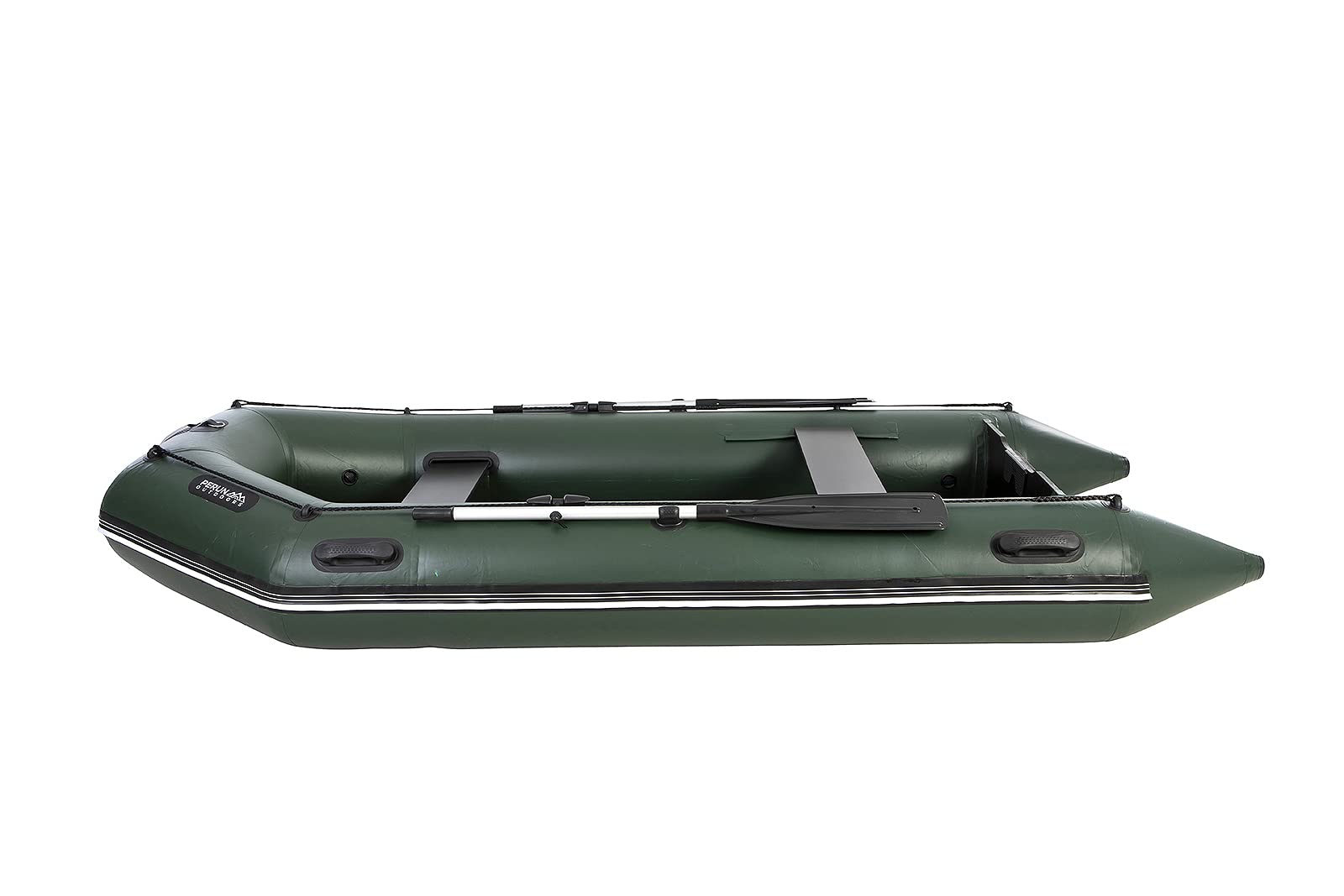 Perun Outdoors LT-330MVE 4 Person Durable PVC Inflatable Motor Boat 330cm (10'10") with Foot Air Pump and Carry Bag