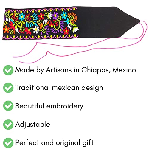 Cuitáxi Traditional Embroidered Mexican belt for women adjustable - Cinturones de mujer bordados hecho en mexico - mexican belt sash - women's belt embroidered