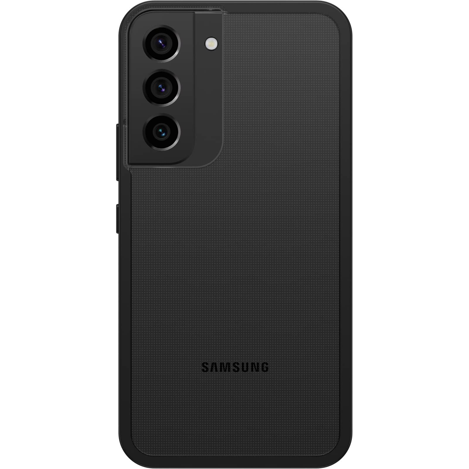 OtterBox Galaxy S22 Prefix Series Case - BLACK CRYSTAL (BLACK/CLEAR), ultra-thin, pocket-friendly, raised edges protect camera & screen, wireless charging compatible