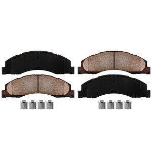 Detroit Axle - Brake Pads for Ford E-150 E-250 E-350 E-450 Super Duty, Front and Rear Ceramic Brake Pads w/Hardware Replacement