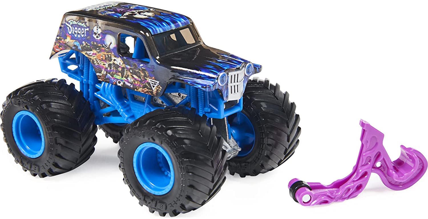 Monster Jam 2021 Spin Master 1:64 Diecast Monster Truck with Wheelie Bar: Shear Madness Son-uva Digger