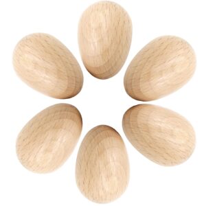 Wood Egg Shaker Set (6 Pieces) Hand Shakers for Musical Maracas Percussion Instruments