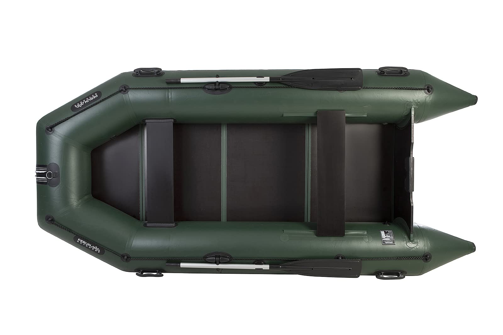 Perun Outdoors LT-330MVE 4 Person Durable PVC Inflatable Motor Boat 330cm (10'10") with Foot Air Pump and Carry Bag