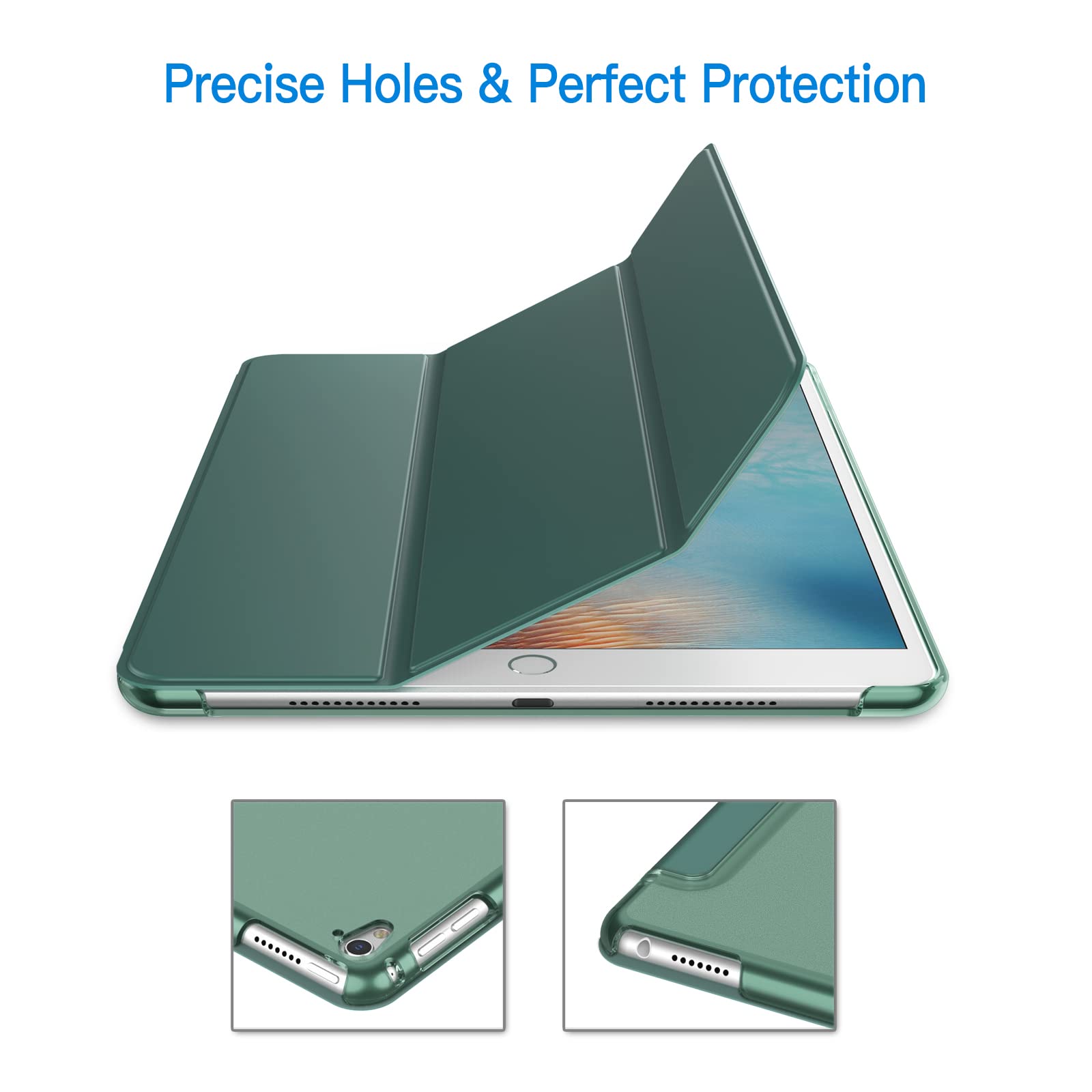 JETech Case for iPad Pro 9.7-Inch 2016 Model (Not for iPad 9.7 5/6 2017/2018), Smart Cover Auto Wake/Sleep (Misty Blue)