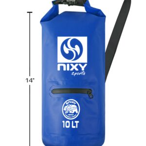 NIXY Waterproof Dry Bag 10L Roll Top - Lightweight and Durable for Paddleboarding, Kayaking, Hiking, Camping, Boating, Beach, Swimming, Sailing, and More - Green, 10L