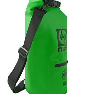 NIXY Waterproof Dry Bag 10L Roll Top - Lightweight and Durable for Paddleboarding, Kayaking, Hiking, Camping, Boating, Beach, Swimming, Sailing, and More - Green, 10L