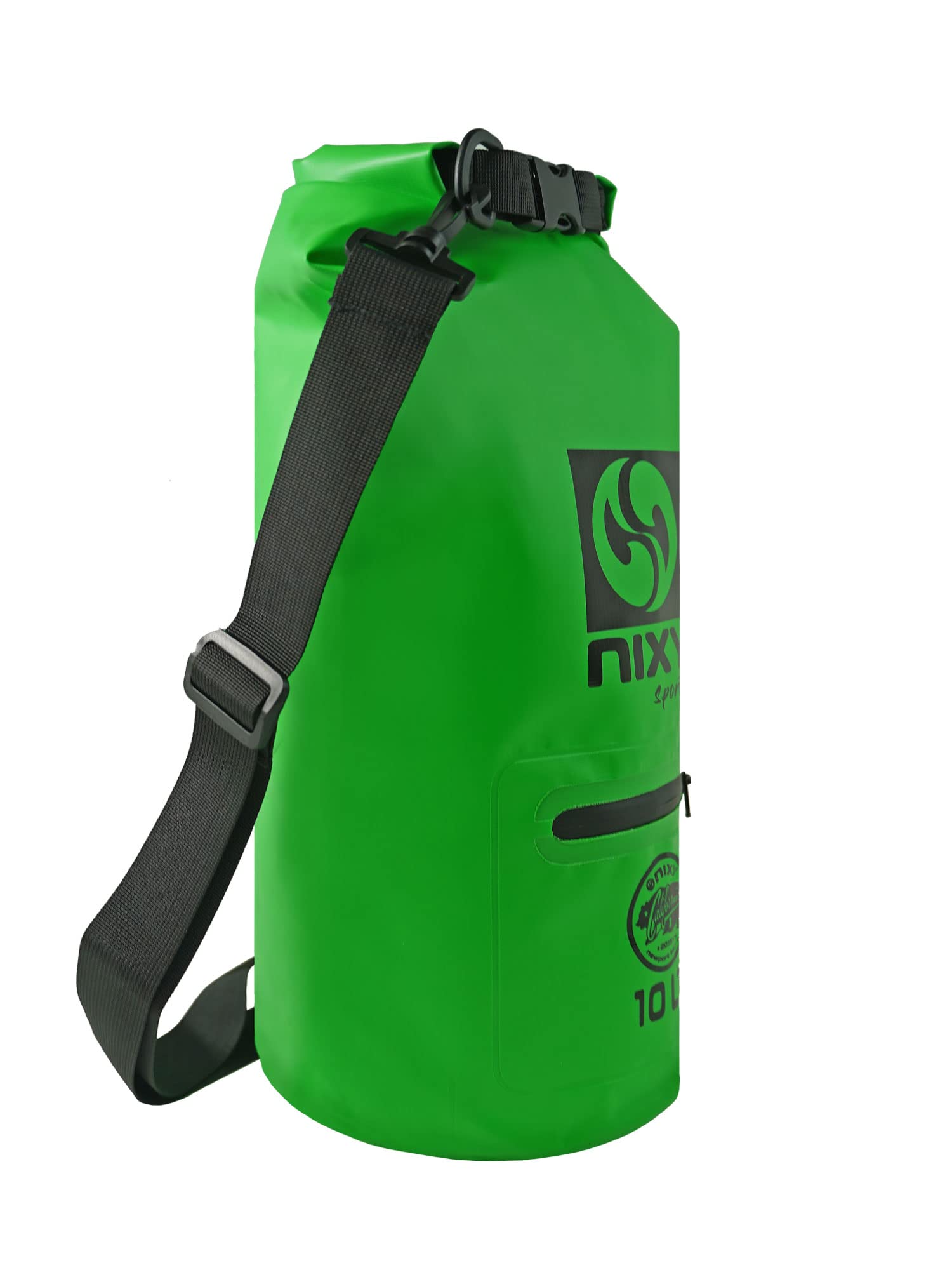 NIXY Waterproof Dry Bag 10L Roll Top - Lightweight and Durable for Paddleboarding, Kayaking, Hiking, Camping, Boating, Beach, Swimming, Sailing, and More - Green, 10L