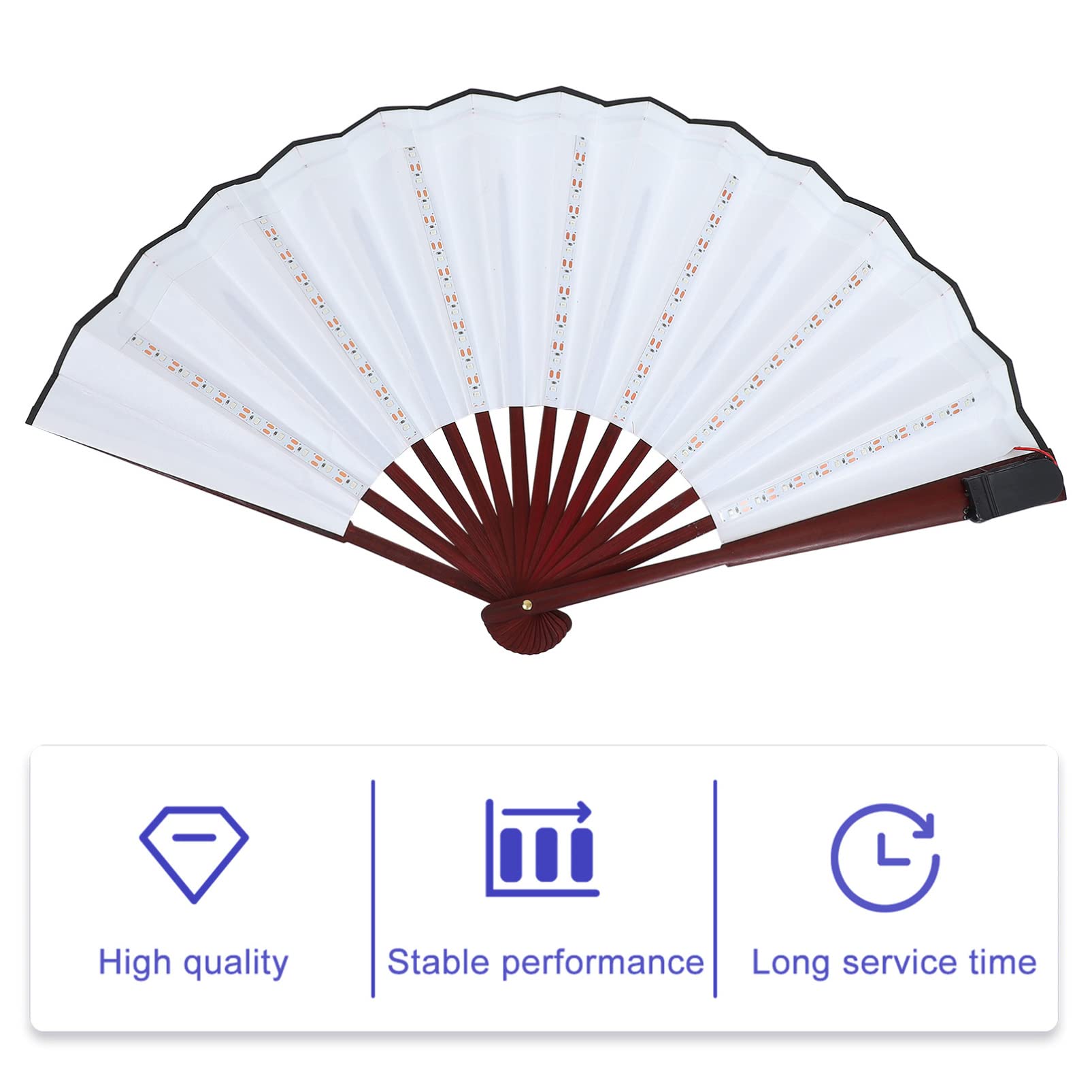 NUOBESTY Handheld Fan Handheld Fan Fans Fans Large Folding Hand Rave Fan Chinease Japanese Folding Hand Fan Festival Fan for EDM Club Music Festival Event Party Dance Hand Held Fan Hand Held Fan