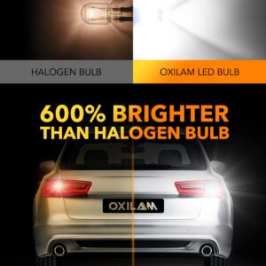 OXILAM Upgraded 7440 7443 LED Bulbs White for Reverse Lights, 4000LM 600% Brighter, 7441 7444 T20 W21W LED Lamps Replacement for Backup Tail Brake Turn Signal Parking Lights and DRL (Pack of 2)