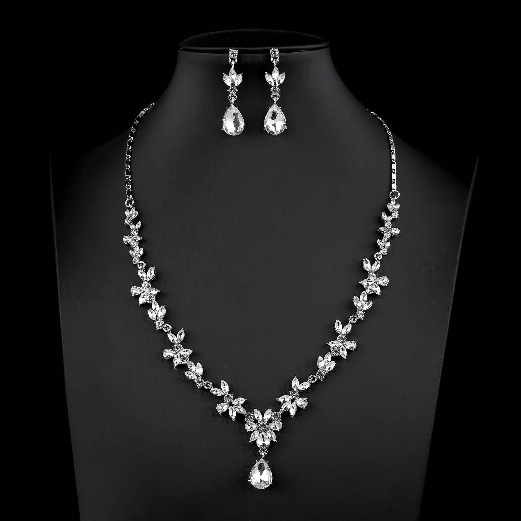 PRETOLE Bridal Jewelry Set Wedding Necklaces for Brides Prom Costume Jewelry Set for Women