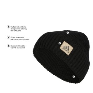 adidas Men's Pine Knot Fold Beanie, Black, One Size