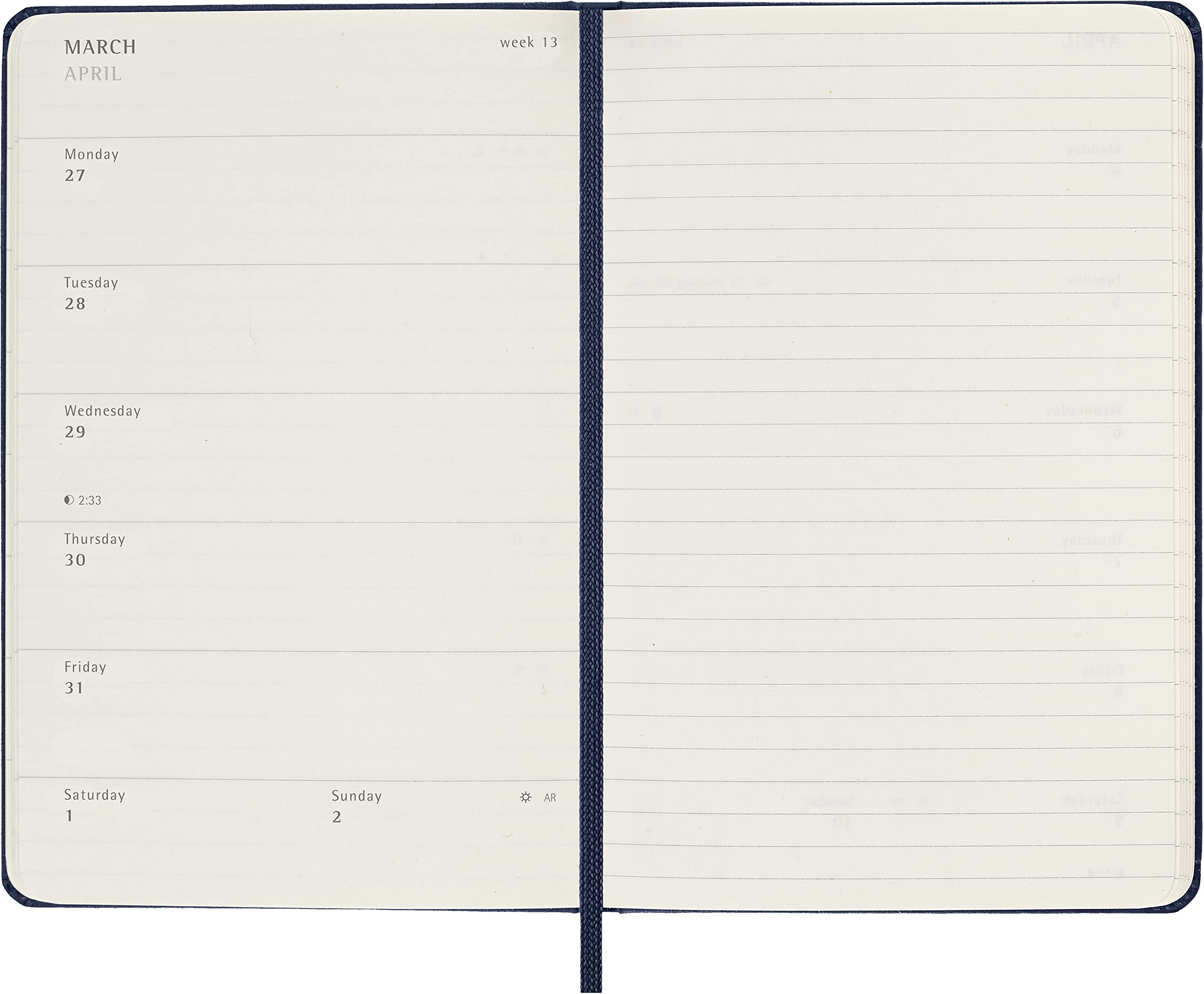 Moleskine 2023 Weekly Notebook Planner, 18M, Pocket, Sapphire Blue, Hard Cover (3.5 x 5.5)