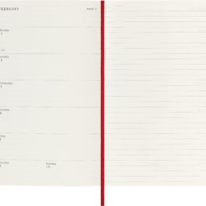 Moleskine Classic 18 Month 2022-2023 Weekly Planner, Soft Cover, Large (5" x 8.25"), Scarlet Red