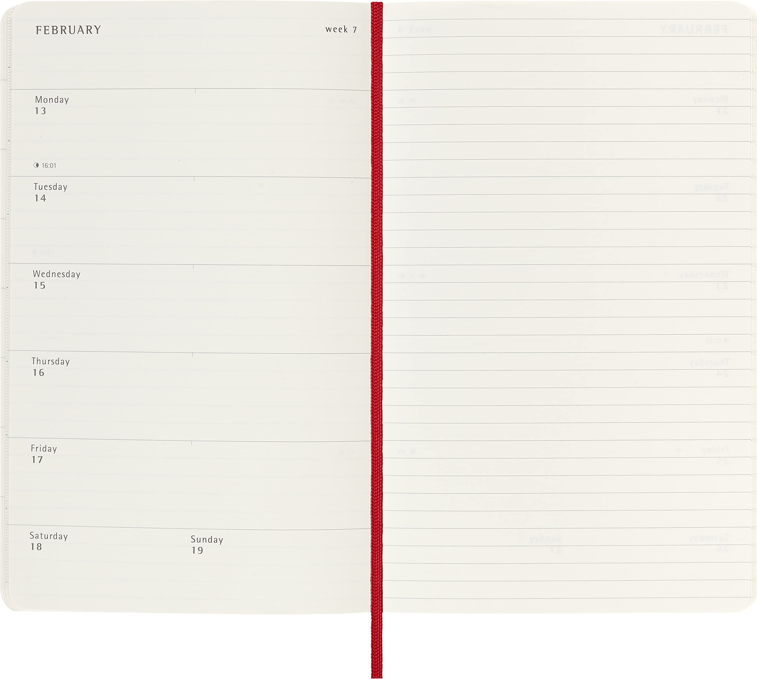 Moleskine Classic 18 Month 2022-2023 Weekly Planner, Soft Cover, Large (5" x 8.25"), Scarlet Red