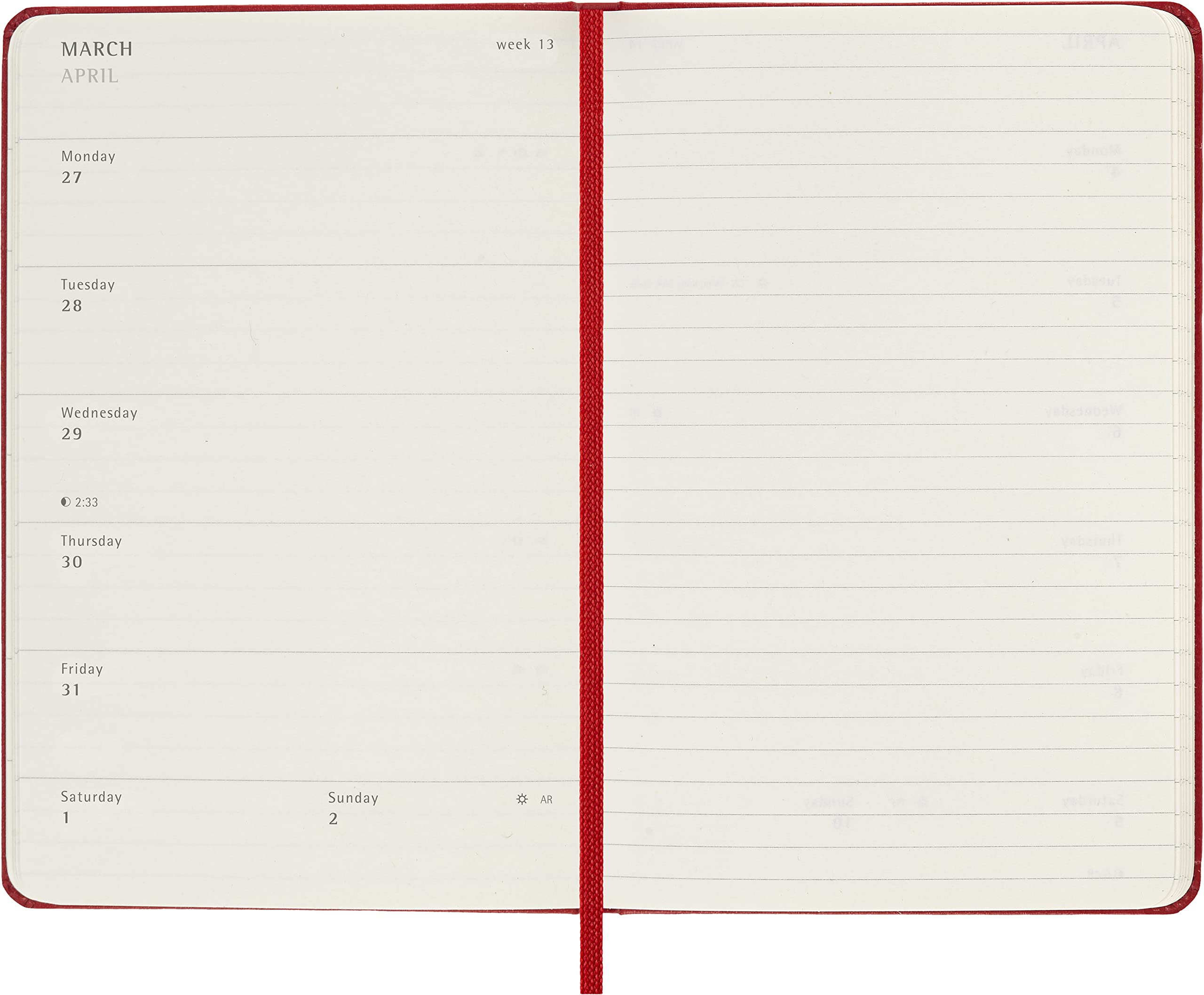 Moleskine Classic 18 Month 2022-2023 Weekly Planner, Hard Cover, Pocket (3.5" x 5.5"), Scarlet Red