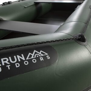 Perun Outdoors LT-330MVE 4 Person Durable PVC Inflatable Motor Boat 330cm (10'10") with Foot Air Pump and Carry Bag