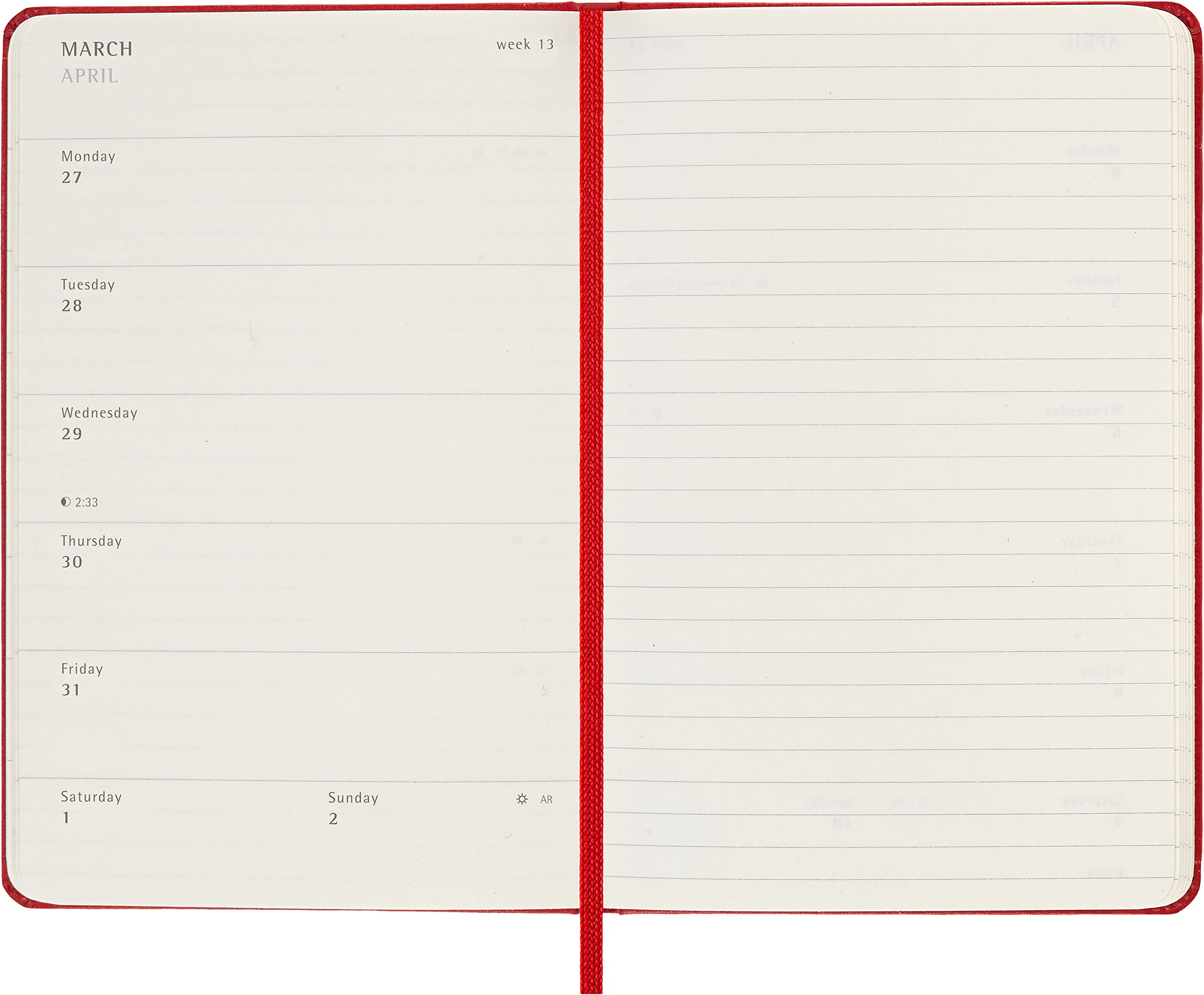 Moleskine Classic 12 Month 2023 Weekly Planner, Hard Cover, Pocket (3.5" x 5.5"), Scarlet Red