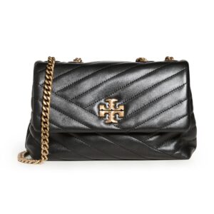 Tory Burch Women's Small Kira Chevron Convertible Shoulder Bag, Black, One Size