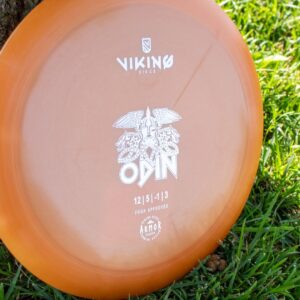 Viking Discs Odin Armor Plastic | Distance Driver | Advanced Disc Golf Driver [Stamp Color & Color Shade May Vary] (173-176g, Orange)