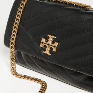 Tory Burch Women's Small Kira Chevron Convertible Shoulder Bag, Black, One Size