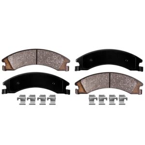 Detroit Axle - Brake Pads for Ford E-150 E-250 E-350 E-450 Super Duty, Front and Rear Ceramic Brake Pads w/Hardware Replacement