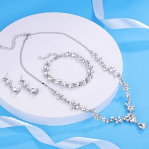 PRETOLE Bridal Jewelry Set Wedding Necklaces for Brides Prom Costume Jewelry Set for Women