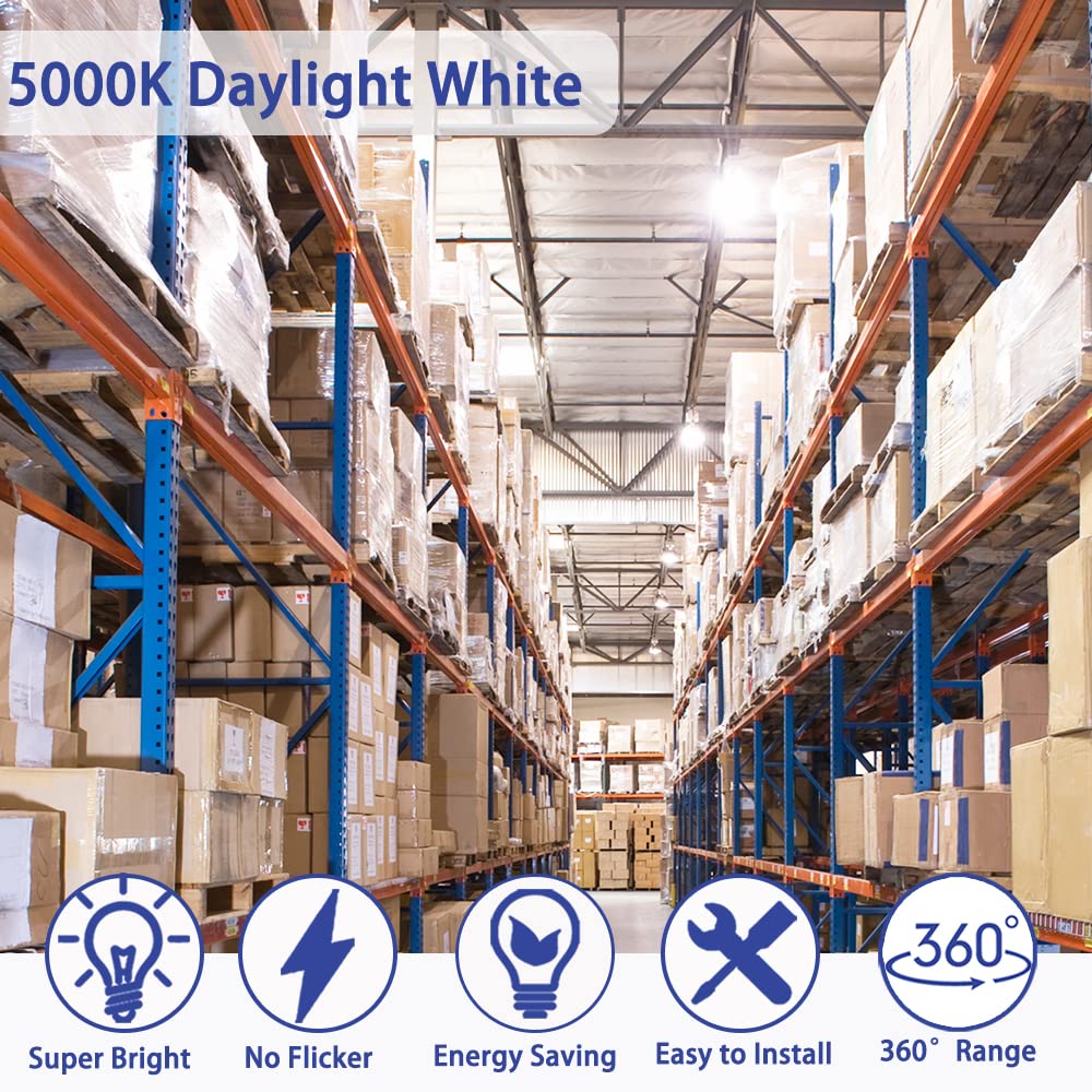 100W LED Corn Bulb, E26/E39 Mogul Base Lamp, 14000LM,5000K Daylight,AC85-265V, Replacement 350-400 Watt Metal Halide HID HPS CFL for Warehouse Parking Lot High Bay Light Fixture Garage Workshop