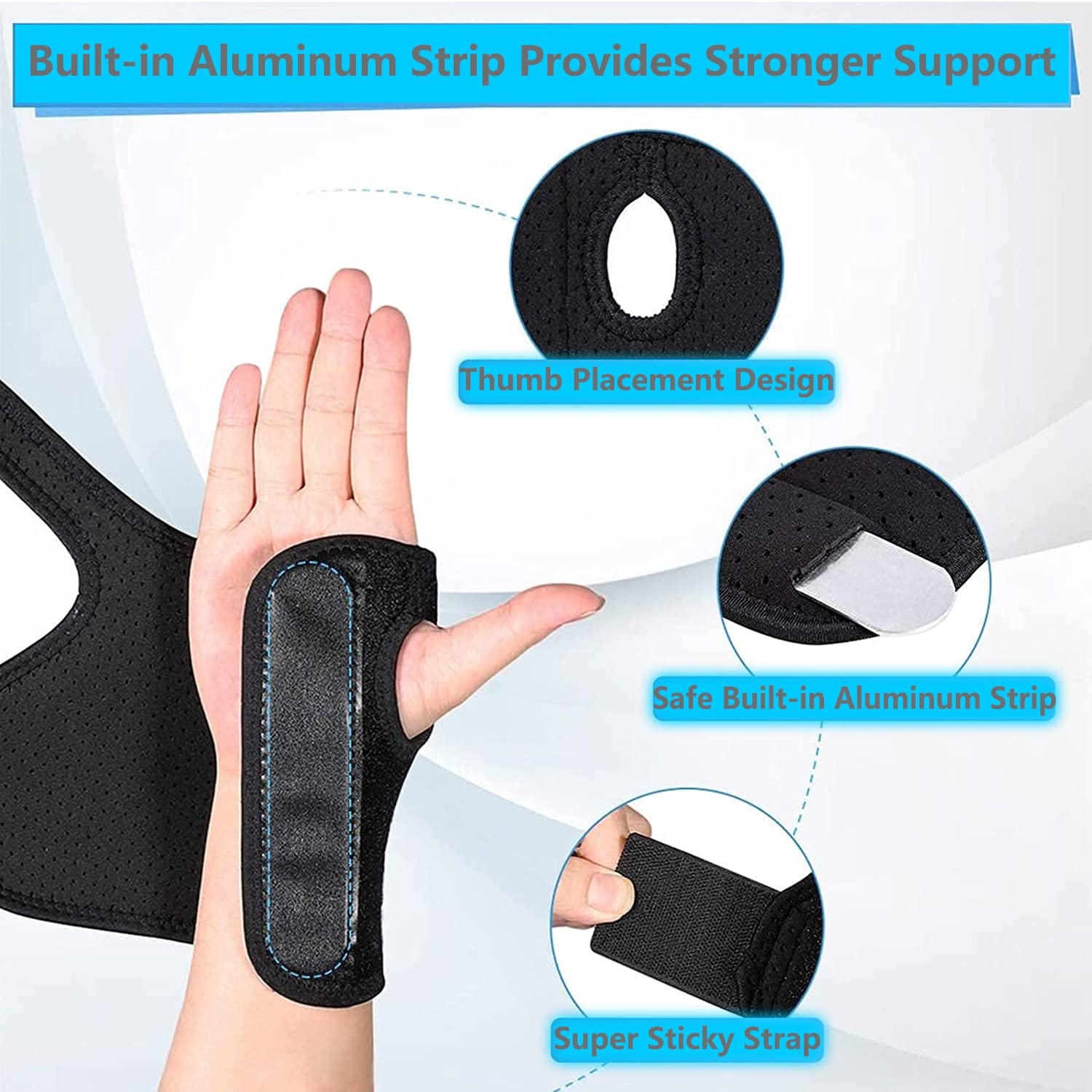 Cinlitek Carpal Tunnel Wrist Splint Support, Wrist Brace for Joint Pain Relief, Arthritis,Sprains, Tendonitis, Repetitive Strain Injury, Adjustable Hand Guard for Men and Women (One Size, Left)