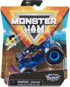 monster jam 2021 spin master 1:64 diecast monster truck with wheelie bar: shear madness son-uva digger