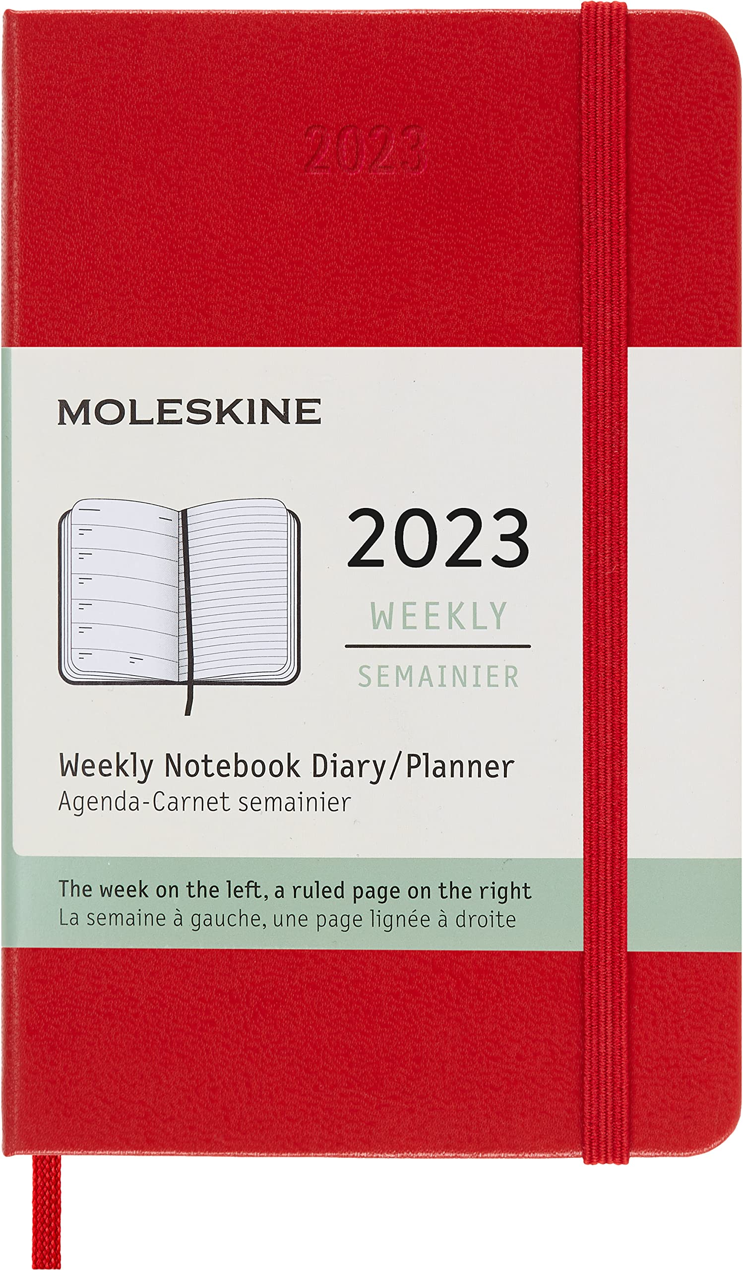 Moleskine Classic 12 Month 2023 Weekly Planner, Hard Cover, Pocket (3.5" x 5.5"), Scarlet Red