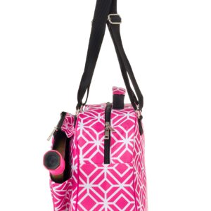 Thorza Pickleball Bag for Women with Paddle Holder, Mesh Side Pocket, Large Inner Storage, Carry Handle, and Adjustable Shoulder Strap, Sports Equipment for Amateurs and Pros, Pink