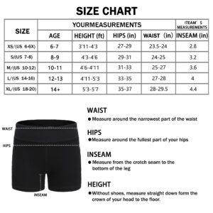 MIVEI Youth Girls 4"/ 5" Volleyball Spandex Shorts - Kid Biker Cheer Dance Yoga Athletic Workout Gymnastics Compression Short