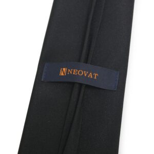 NEOVAT Men's Woman Tie black Auto Automatic necktie Great for Wedding,Groom,Groomsmen,Missions,Dances,Gifts,formal events., Black, M:47cm/18.5in~48cm/18.8in